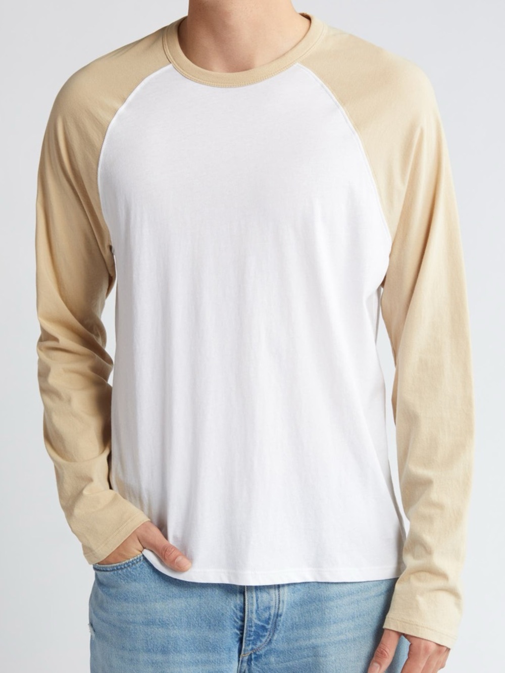 MAKE AN OFFER - ATM Anthony Thomas Melillio Color-block Raglan Baseball Tee